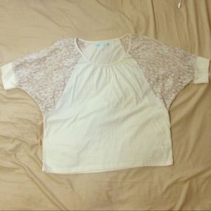 FINAL SALE- Oatmeal Colored Lace Top